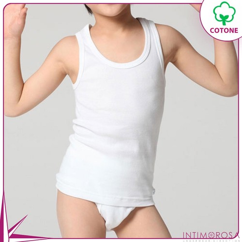 Blue Tank Top 062 For Kids Cotton Wide Strap - Picture 1 of 5