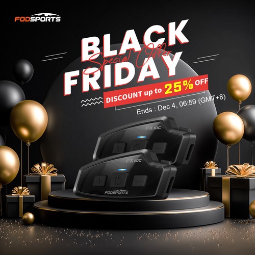 2X FODSPORTS FX10C Bluetooth Mesh Intercom Motorcycle Headset 50 Riders Speakers - Picture 1 of 16