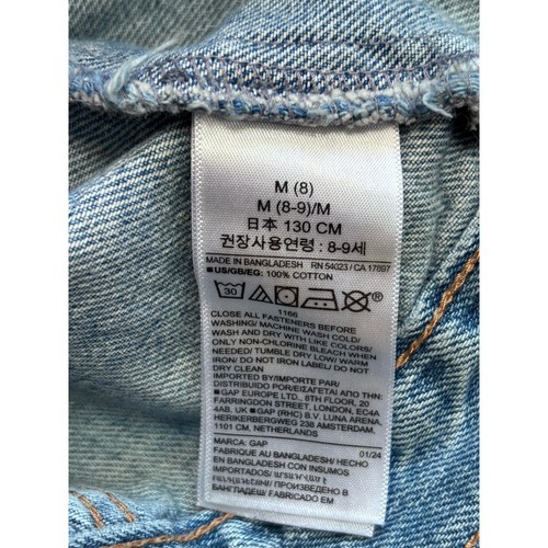 Gap Kids Icon Light Blue Wash Denim Jacket Snap Closure Size Medium (8) - Picture 4 of 6