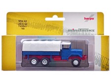 Am General M54 6X6 5/10 Ton Truck Blue with White Top 1/87 (HO) Plastic Car