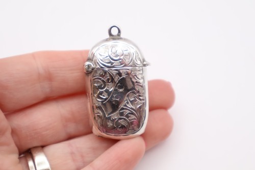 Antiguo estuche Vesta de plata de ley con sello Birmingham 1903 - Imagen 3 de 11