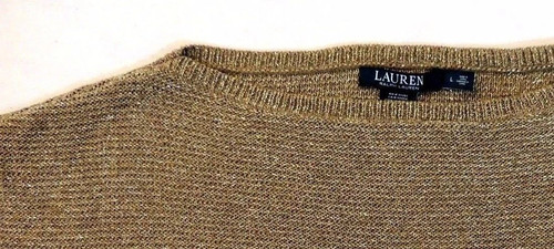 $ 130 Neu mit Etikett Ralph Lauren gold metallic Urlaub Pullover Pulli Poncho Bluse Oberteil S - Bild 5 von 8