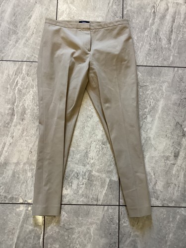 Theory Pants Womens 2 Beige Classic Skinny Dress Double Stretch Cotton Elastane