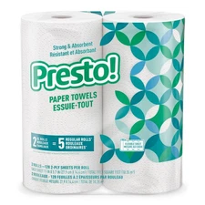Brand - Presto Kitchen Paper Towels - Flex-a-Size, 128 Sheet Family Roll, 2 R...