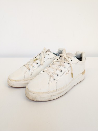 Zapatillas bajas MALLET para hombre Grftr blancas y doradas UK 7 EU 41 - Imagen 2 de 9