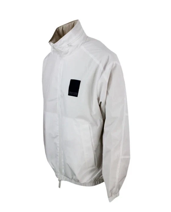 Armani Exchange Reversible Windbreaker Jacket With Pocket Hood Size 2XL White - Image 2 of 4