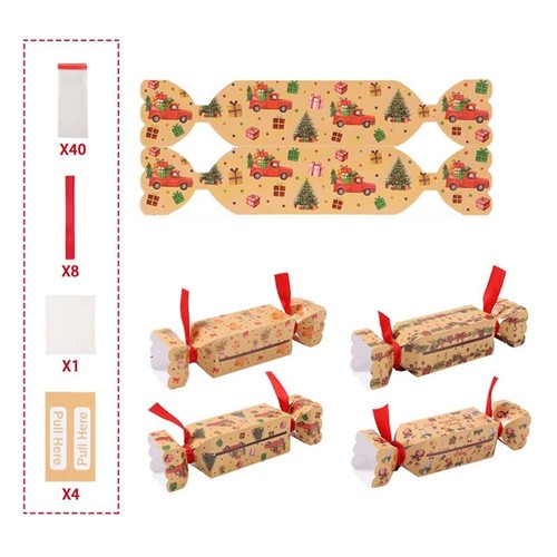 4X Christmas Gift Box-Multicolor Paper Holiday Party Candy Treats Cash Gift Box - Picture 20 of 20