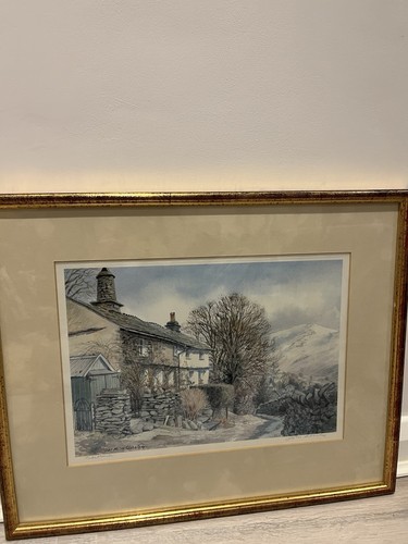 Jill M Aldersley Drawing Cottage Village Framed Rare Art Antique - Picture 6 of 8