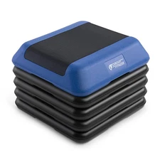 Circuit Fitness by 16 x 16 inches Adjustable Height Aerobic Step Platform wit...