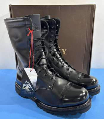 NIB 11.5 M ROCKY MENS 2090 SIDE ZIPPER 10'' JUMP BOOTS BLACK FREE SHIPPING