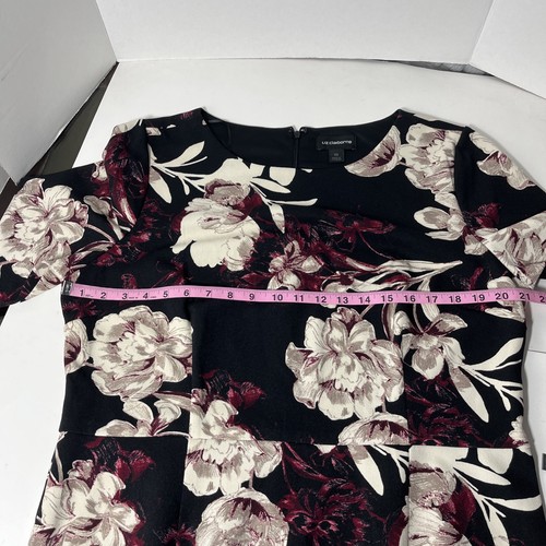 Liz Claiborne Dress Size 18 Black Garnet Floral Zip Back NWT - Picture 6 of 16