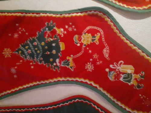 Trío de medias navideñas de fieltro vintage de los años 50 - Imagen 3 de 5