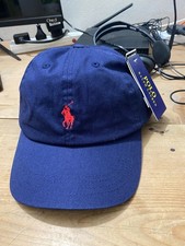 New Polo Ralph Lauren Baseball Hat Cap Navy Blue Classic RED pony
