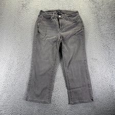 NYDJ Curves 360 Jeans Womens 6 Grey Cotton Denim Capri Curvy Casual Workwear