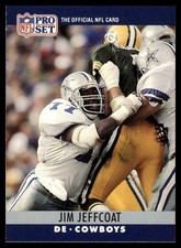 1990 Pro Set JIM JEFFCOAT #80 Dallas Cowboys