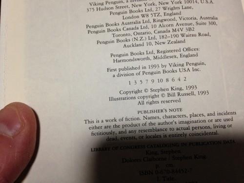 STEPHEN KING DOLORES CLAIBORNE HARDBACK  BOOK 1993 - Picture 7 of 7