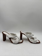 Women  s Alexandre Birman Clarita Padded Leather Block-Heel Sandals White Size 40