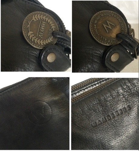 WANDERERS Black Leather Wristlet/Cross Body/Shoulder Bag / Handbag With Dust Bag - Picture 2 of 16