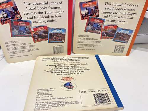 VINTAGE 3x THOMAS the Tank Engine board Books Vintage 1985 train trucks Bertie - Picture 2 of 14