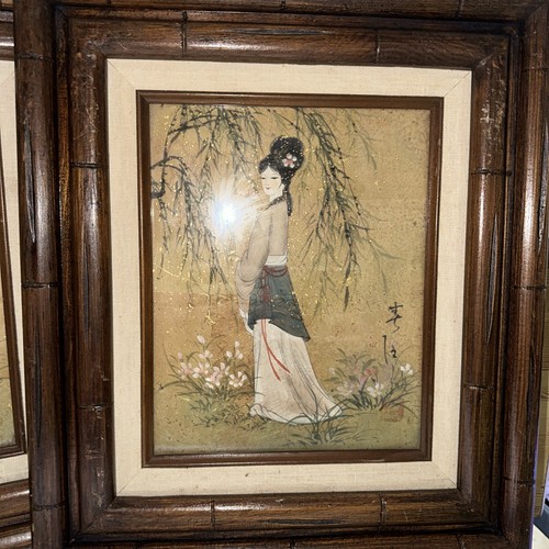 Paar Geisha Mädchen Aquarelle - Bild 2 von 5
