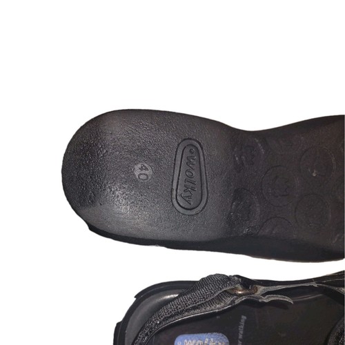 Black Wolky Jewel Platform Patnet Leather Comfort Sandals Arch Support 40 8 8.5 - Picture 7 of 7