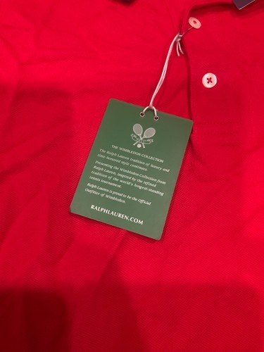 New Polo Ralph Lauren Wimbledon Collection Red Collared Shirt Tennis Mens Sz XL - Picture 5 of 9