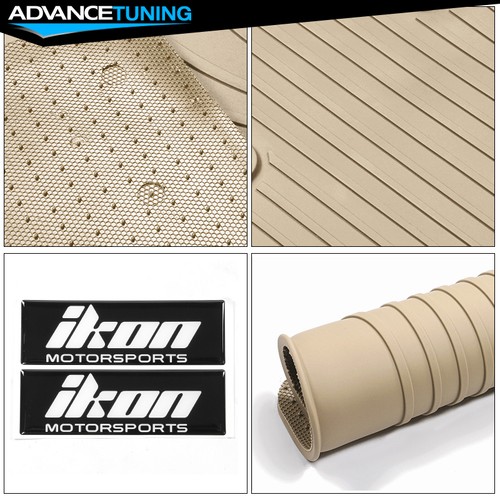 Fits 17-23 Tesla Model 3 Custom Fit Latex Rubber Auto Floor Mat Liner Beige 3PCS - Picture 7 of 9