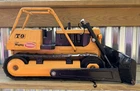 Mighty TONKA T-9 Dozer Bulldozer Pressed Steel Construction Toy 1970s VTG Orange