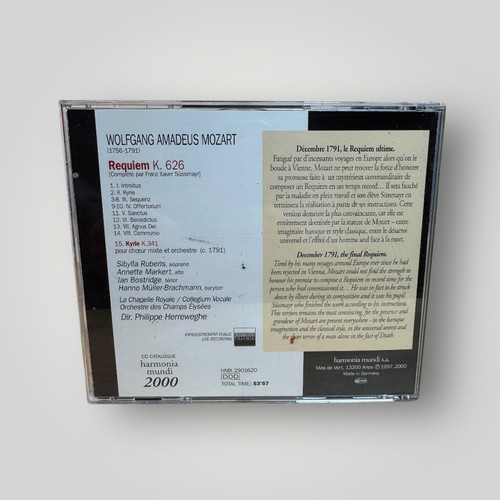 Mozart: Requiem Philippe Herreweghe Harmonia Mundi CD 2000 and 150 Page Catalog - Picture 7 of 11