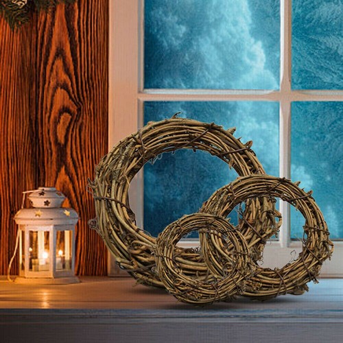 Wedding Wreaths Rattan Garland Sepak Takraw Wreath Wicker Round/Heart Shape - Picture 6 of 16