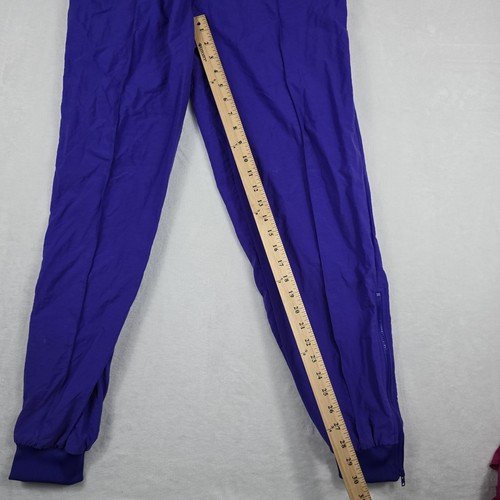Vintage Nike 90s Men's Large Purple Track Pants Therma Ankle Zip Deadstock New - Picture 3 of 7