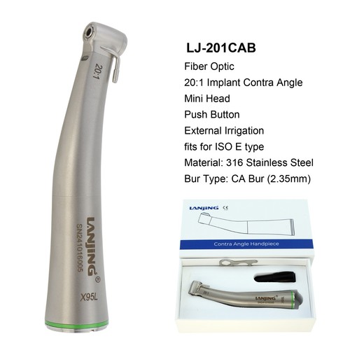 Dental 20:1 Implant Handpiece Surgical Contra Angle 1:1 External Irrigation NSK - Picture 5 of 95