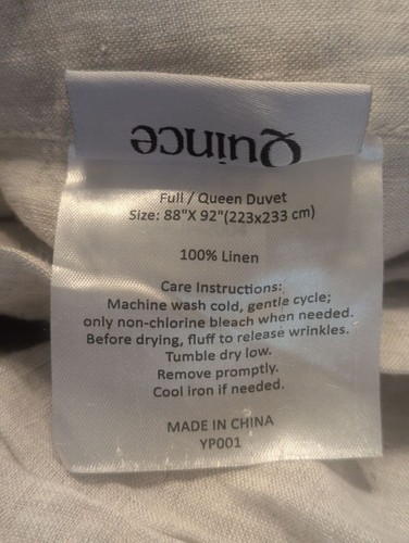 Quince 100% European Linen Duvet 1PC Cover Natural Chambray Full/Queen -NEW- - Picture 5 of 7