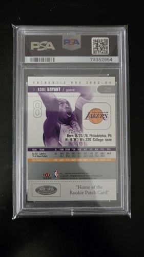 2003-04 KOBE BRYANT FLEER AUTHENTIX SP BASE PSA 10 GEM MINT! CARD #25! LAKERS! - Picture 4 of 4