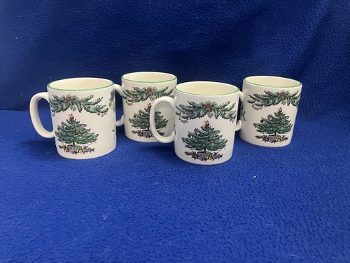 🎄Qty 4 - Spode Christmas Tree Garland 9 oz Coffee Mugs, 2005 - Picture 2 of 12