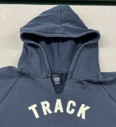 Vintage Y2K Abercrombie Fitch Track Hoodie Sweatshirt Women’s XL Navy Blue - Picture 6 of 9
