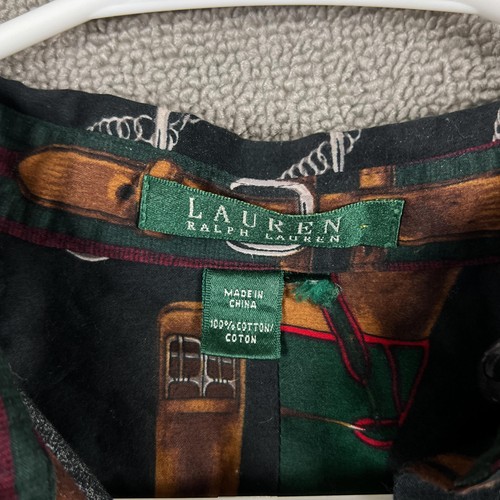 Lauren Ralph Lauren Hemd Damen XL schwarz Reitsport Pferd Print Knopfleiste - Bild 11 von 12