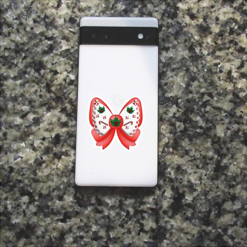 Weihnachten Zuckerstange Schleife Vinyl Aufkleber süß Urlaub Stechpalme Schleife Abziehbild Auto Flasche - Bild 4 von 6