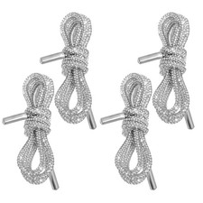 4Pcs Rhinestone Glitter Shoelaces: Glitter Round Shiny Boot Laces Replacement -