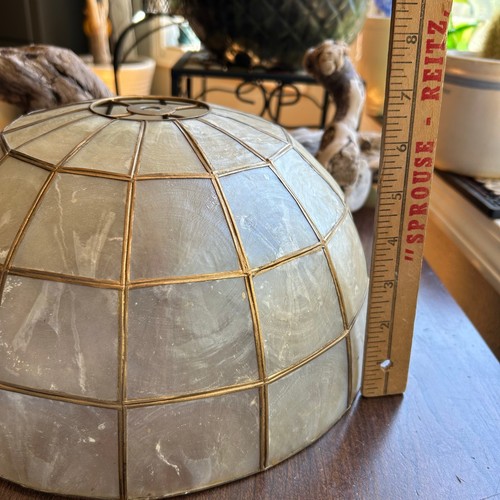 Vintage Large Round Vintage Capis Shell Lamp Shade 16” - Picture 9 of 9