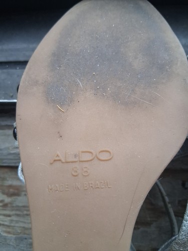 Damenschuhe Aldo Größe 8 silberfarbene Riemchen-Keilsandale gebraucht, in einwandfreiem Zustand - Bild 12 von 24
