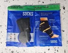 2 Packs Dr Sock Compression Socks Prevent Plantar Fascitis OSFA Black