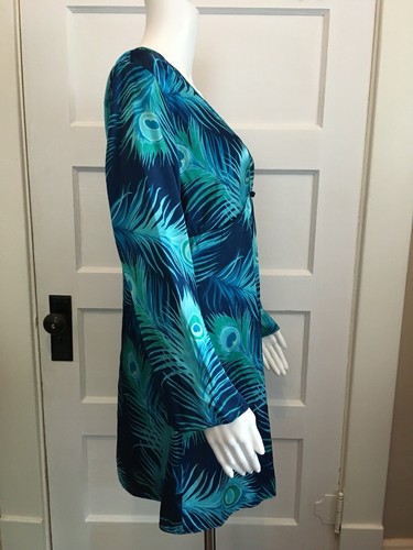 Fredericks of Hollywood Blue Peacock Robe Medium - Bild 8 von 10
