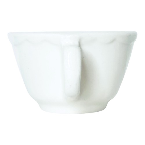 VTG Buffalo Pottery BUF19 White Scalloped Restaurant Hotel Ware Coffee Cup MINT - Picture 3 of 6