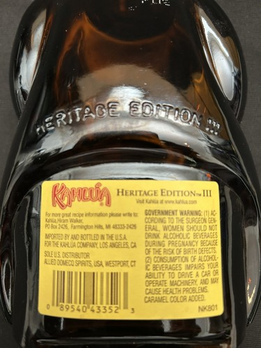 Vintage Liquor Glass Bottle - Kahlua Heritage Edition 3 - EMPTY - Picture 5 of 5