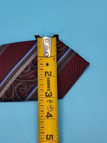 Pronto Uomo 100% Silk Necktie Paisley Striped Burgundy 3"x61" NEW NWT Hand Made - Picture 11 of 11