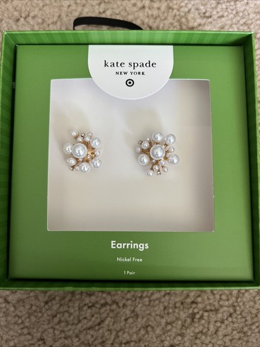 NWT Kate Spade New York x Target Pearl Cluster Stud White/Gold Earrings