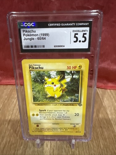 CGC 5.5 ⭐Pikachu  Graded 60/64 Jungle Pokemon Set - Picture 1 of 3