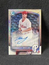 2025 Topps Bowman Chrome Mojo Refractor Autograph Mick Abel BMA-MA Phillies Auto