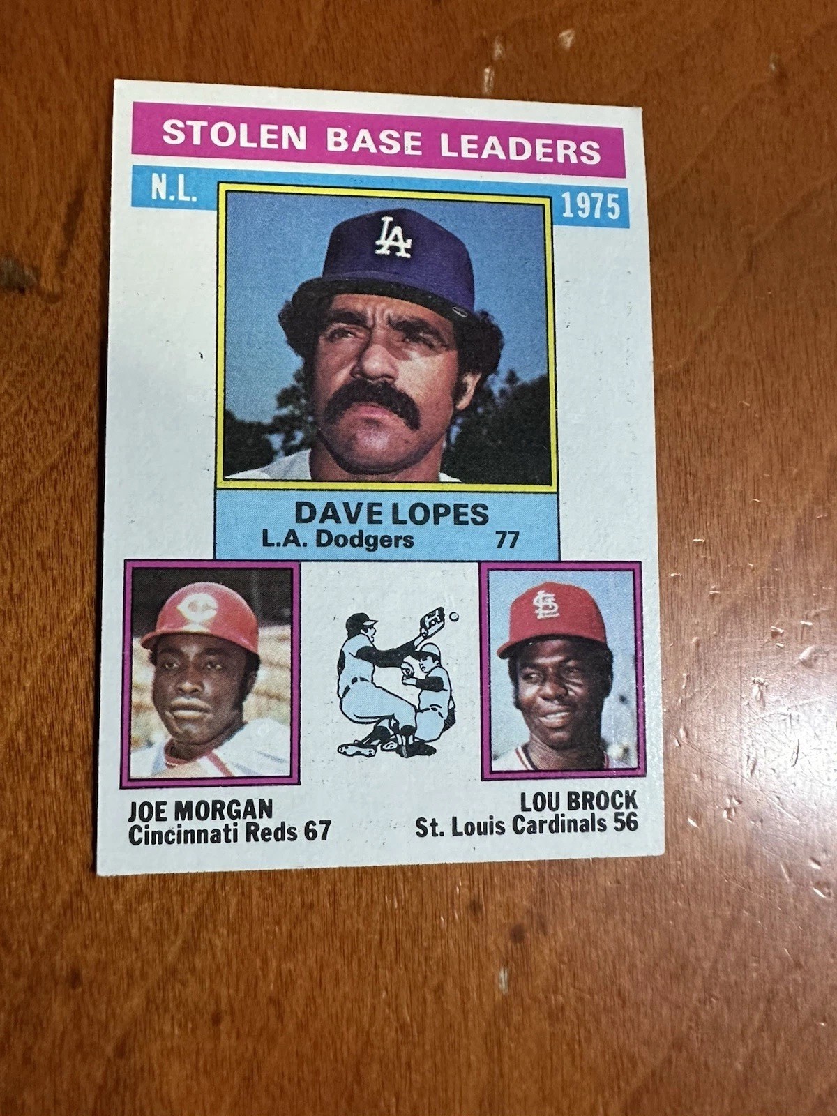 (B) 1976 Topps NL Stolen Base Ldrs Joe Morgan/lou Brock Dave Lopes  #197 NM